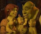 Shrek και Fiona αγάπη και πολύ ευχαριστημένος με τα τρία πα&amp;